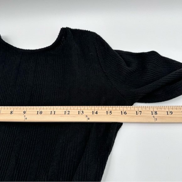 Shein Jumpsuit Women Medium NEW Black Ribbed Knit Long Sleeve Open Back Sxy - Picture 11 of 15